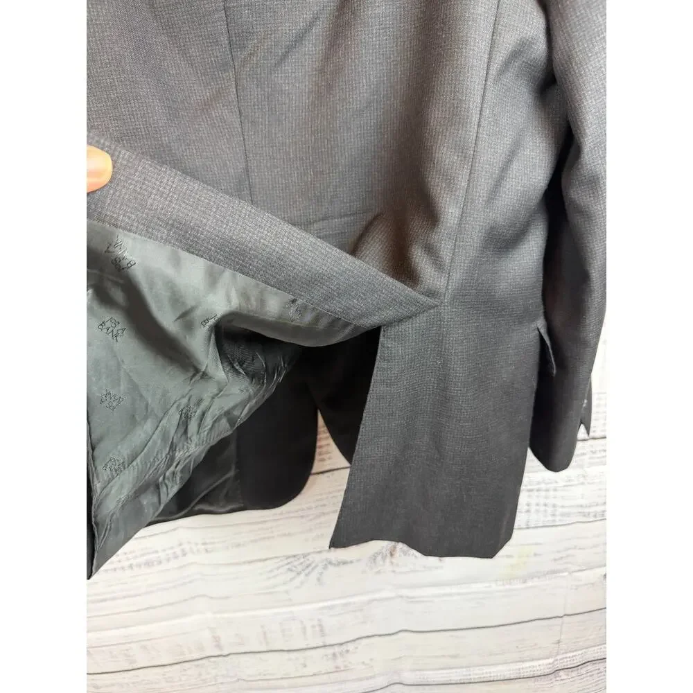 JOS. A. BANK RESERVE gray black check 100% wool mens jacket blazer 48L
